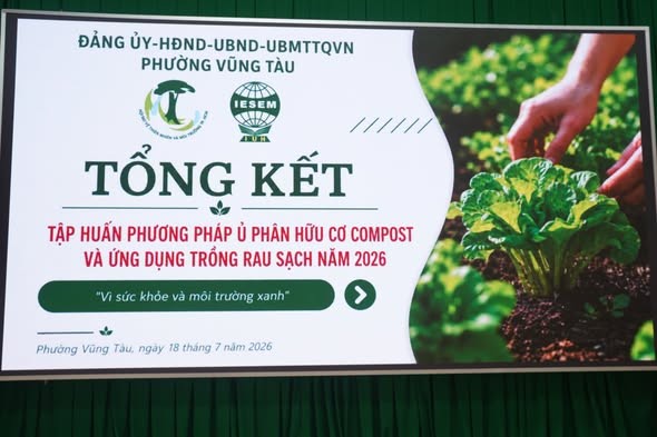 PHƯỜNG VŨNG TÀU: LAN TỎA MÔ HÌNH Ủ PHÂN HỮU CƠ COMPOST VÀ ỨNG DỤNG TRỒNG RAU SẠCH TẠI NHÀ
