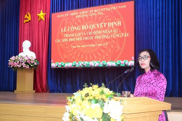 PHƯỜNG VŨNG TÀU CÔNG BỐ QUYẾT ĐỊNH THÀNH LẬP VÀ CHỈ ĐỊNH CÁN BỘ CHỦ CHỐT 33 KHU PHỐ MỚI