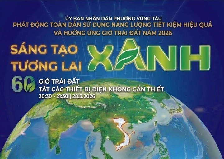 Phường Vũng Tàu phát động toàn dân hưởng ứng Giờ Trái Đất năm 2026 với chủ đề "Sáng tạo tương lai xanh"