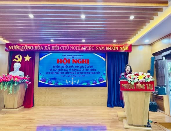 PHƯỜNG VŨNG TÀU TỔ CHỨC HỘI NGHỊ TẬP HUẤN LUẬT HÒA GIẢI VÀ BỒI DƯỠNG KỸ NĂNG CHO HÒA GIẢI VIÊN Ở CƠ SỞ