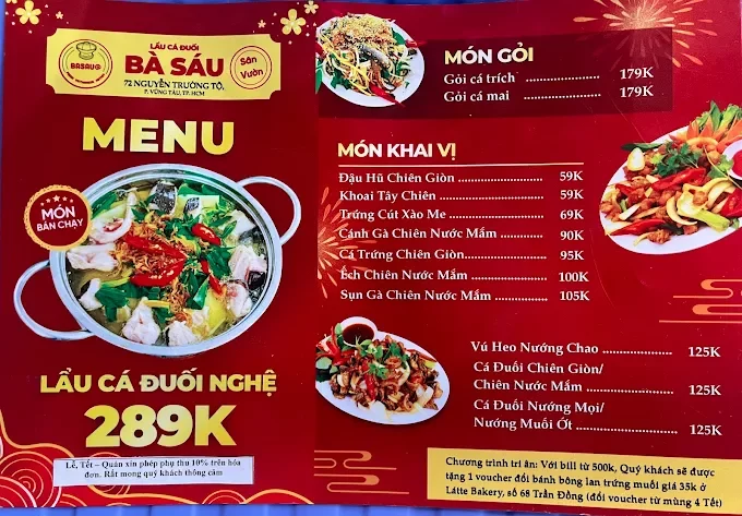 Menu quán