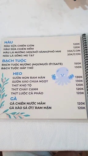 Menu quán