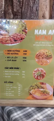 Menu quán