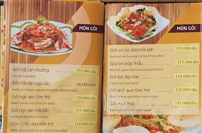 Menu quán