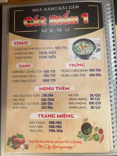 Menu quán