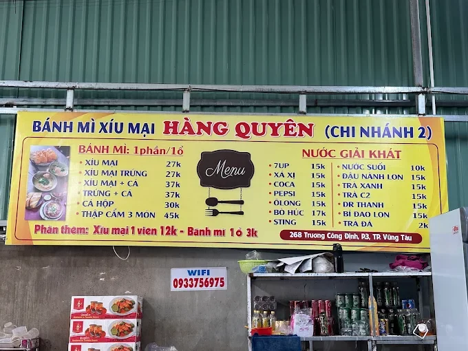 Menu quán