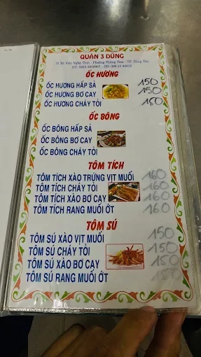 Menu quán