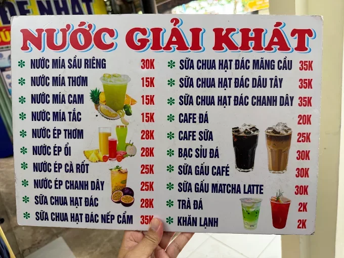 Menu quán