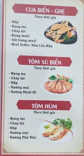 Menu quán