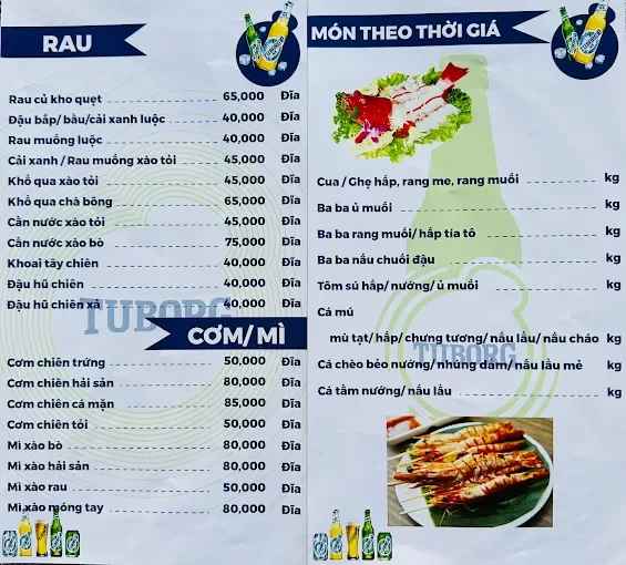 Menu quán